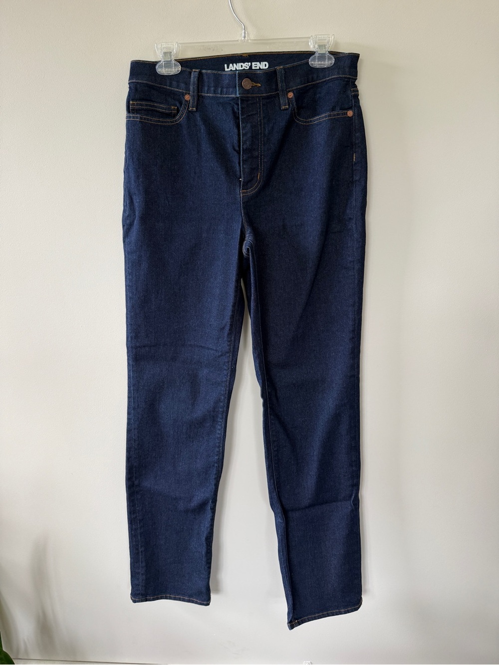 Lands End Straight Leg Jeans Sz 10 NWOT Dark